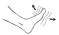 an image showing a a foot jerking