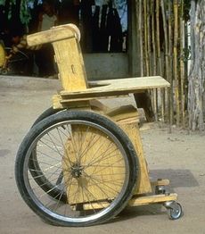 Photo of plywood wheelchair.