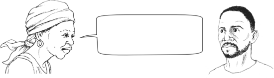 a women talking to a man