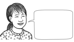  a woman speaking