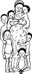 a pregnant woman with six children