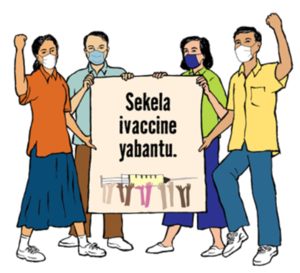 4 yabantu ebambe ibhakani “Sekela ivaccine yabantu.”