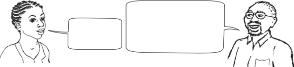 a man and woman speaking