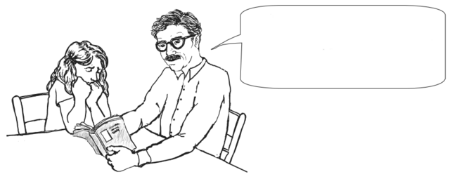 a man talking to a teenage girl