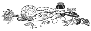 iron-rich foods such as fish, molasses and green vegetables