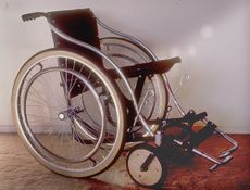 Picture of whirlwind steel tube wheelchair.